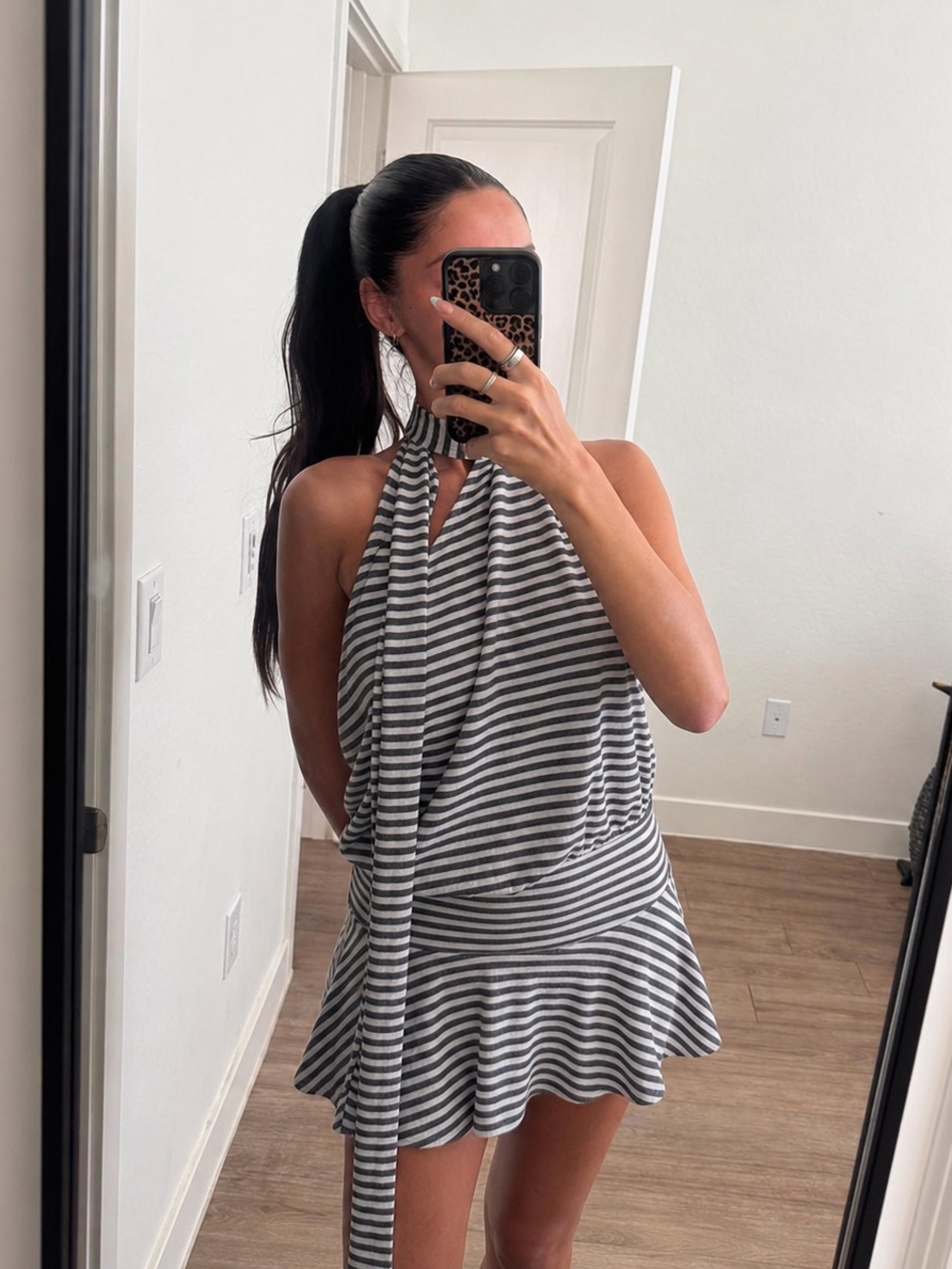 Jaded London Enya Backless Mini Dress In Steel